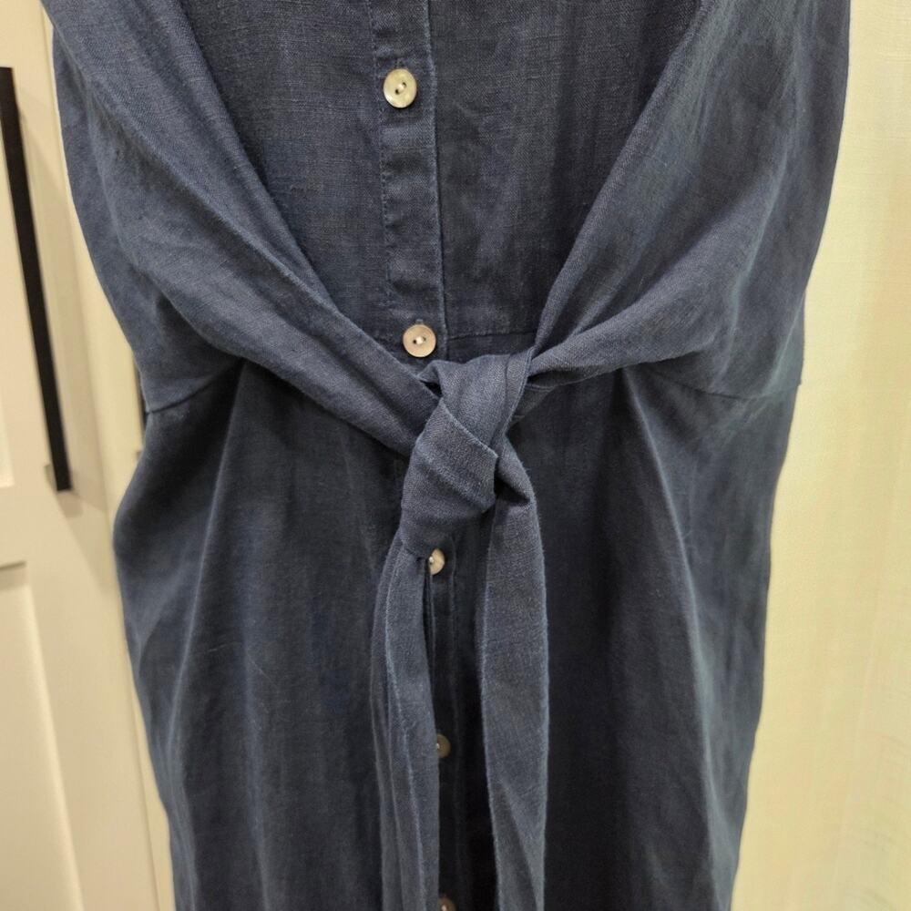 J. Jill Love Linen 100% Linen Sleeveless Button-Down Midi Shirt Dress Petite XL - Picture 5 of 10